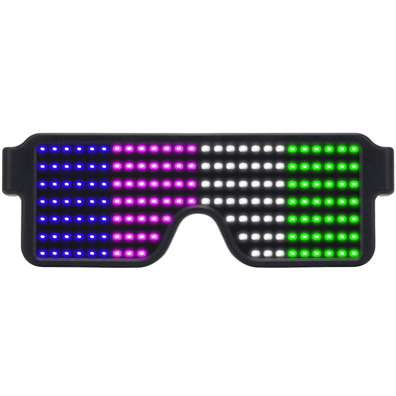 WOWSUN LED Glasses Light Up Dynamic Party Favor Glasses Festival Christmas USB Rechargeable LED Rave Glowing Flashing Glasses - Image 1