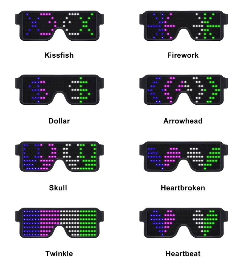 WOWSUN LED Glasses Light Up Dynamic Party Favor Glasses Festival Christmas USB Rechargeable LED Rave Glowing Flashing Glasses - Image 2