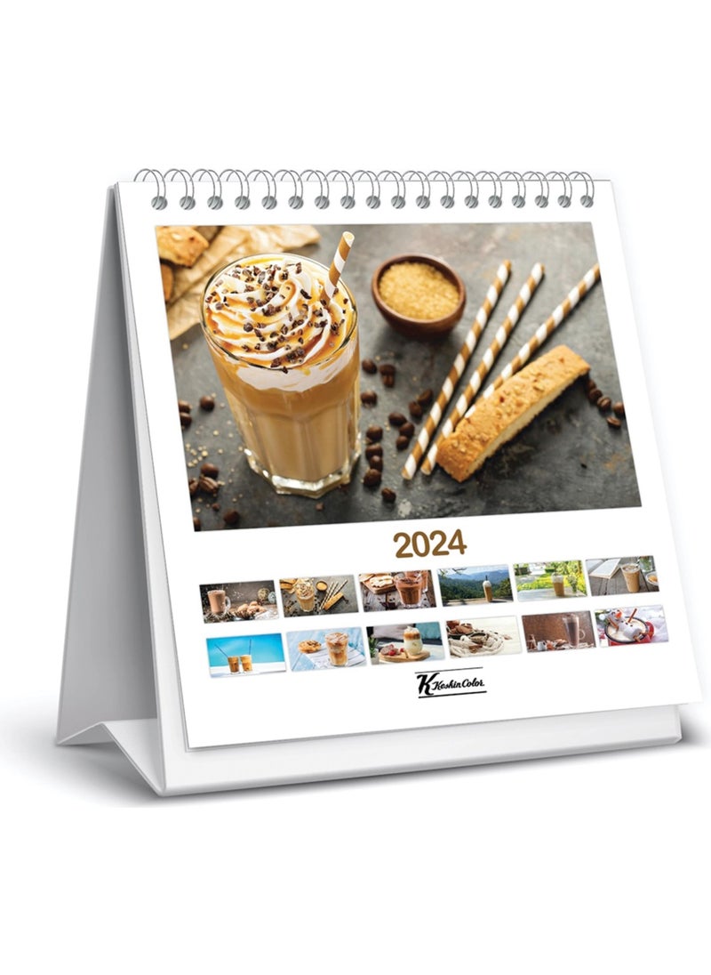 Keskin Color 2024 Square Desk Calendar Brown  - Image 3