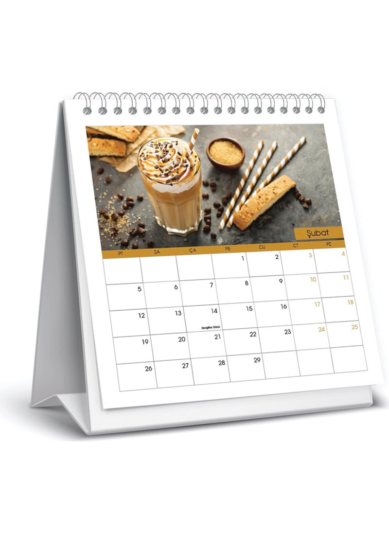 Keskin Color 2024 Square Desk Calendar Brown  - Image 1