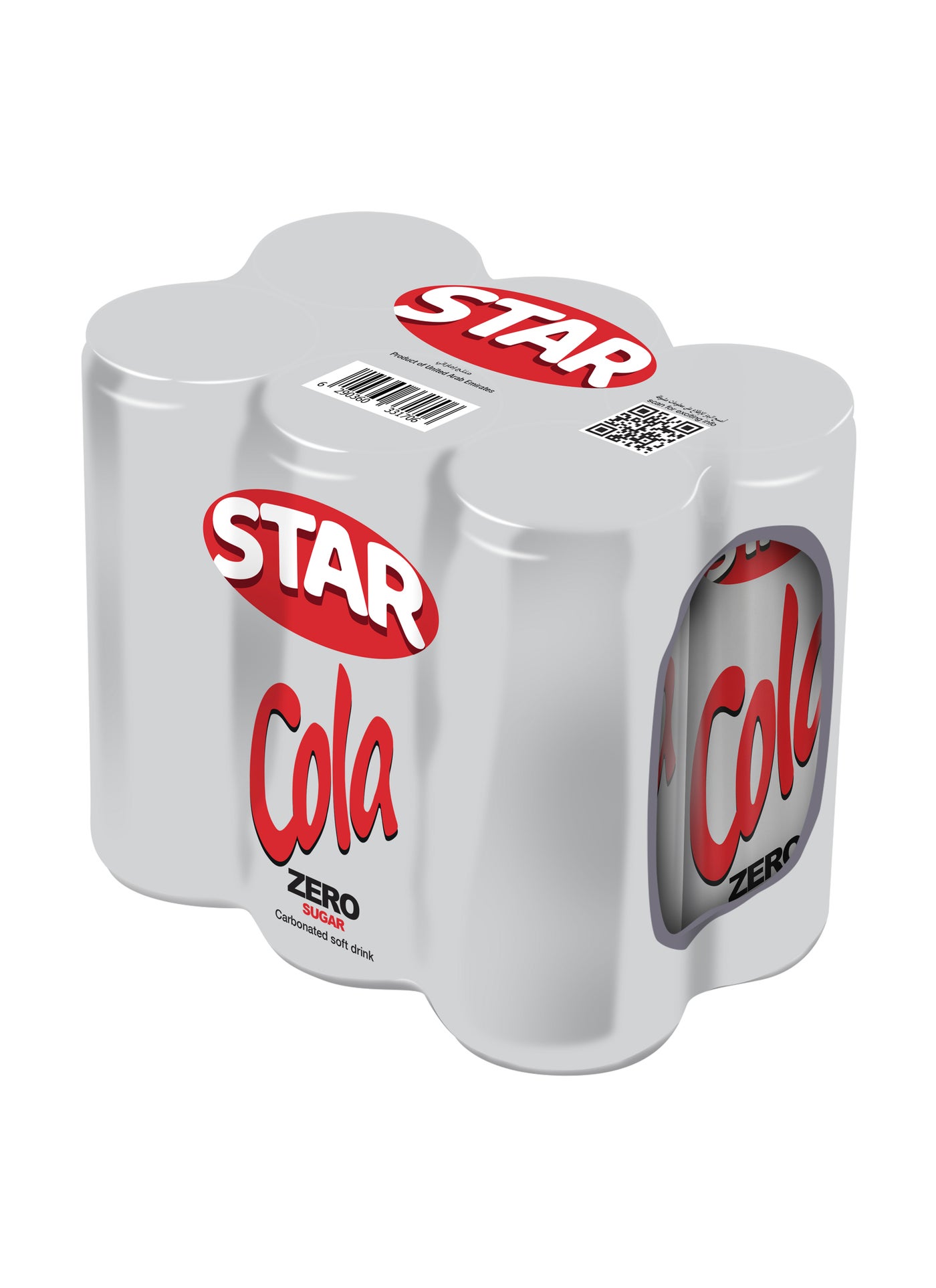 Star Zero Sugar Cola Carbonated Soft Drink Can 300ml Pack Of 6