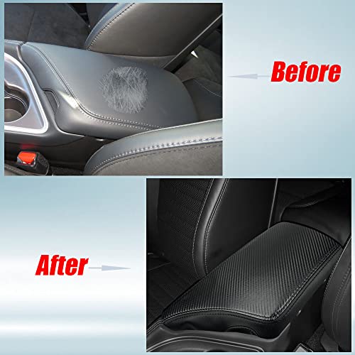 XITER Car Armrest Cover Saver, 1 Pc Center Console Leather Pad Fit for Dodge Challenger 2015-2024, Central Console Armrest Box Protector Interior Accessories (Carbon Fiber) - Image 2