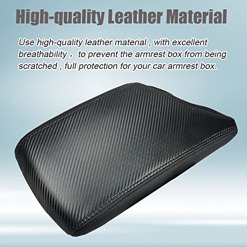 XITER Car Armrest Cover Saver, 1 Pc Center Console Leather Pad Fit for Dodge Challenger 2015-2024, Central Console Armrest Box Protector Interior Accessories (Carbon Fiber) - Image 4