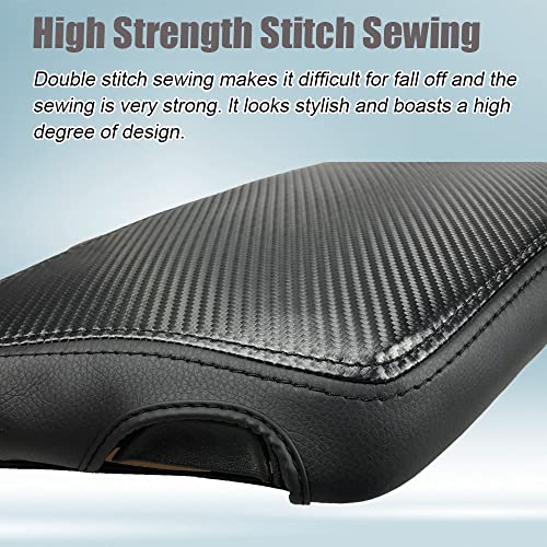 XITER Car Armrest Cover Saver, 1 Pc Center Console Leather Pad Fit for Dodge Challenger 2015-2024, Central Console Armrest Box Protector Interior Accessories (Carbon Fiber) - Image 5
