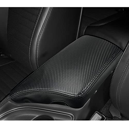 XITER Car Armrest Cover Saver, 1 Pc Center Console Leather Pad Fit for Dodge Challenger 2015-2024, Central Console Armrest Box Protector Interior Accessories (Carbon Fiber) - Image 1