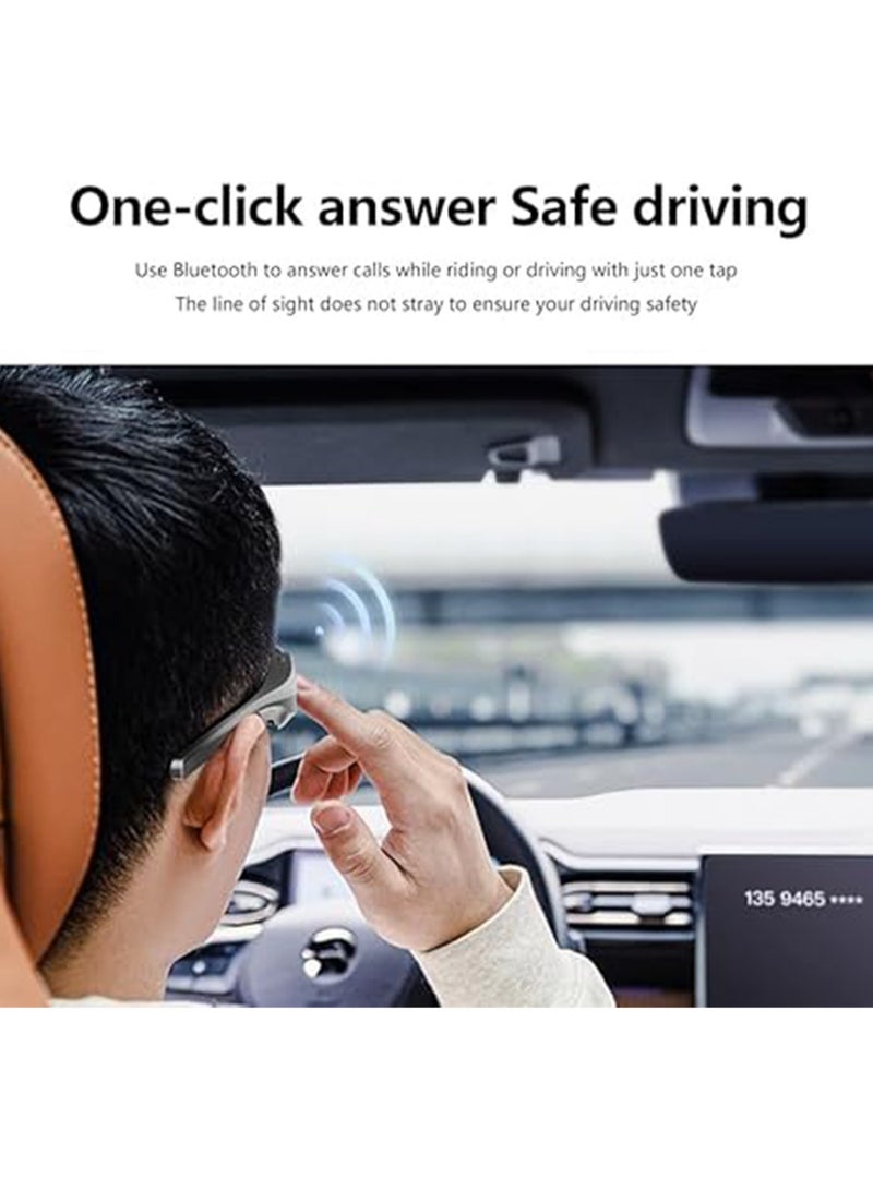 نظارات شمسية رياضية خارجية، نظارات ذكية، نظارات بلوتوث عصرية لركوب الدراجات للاستماع إلى الأغاني والمكالمات، نفس النمط للرجال والنساء (YJ006 مطلي بالفضة) - Image 3