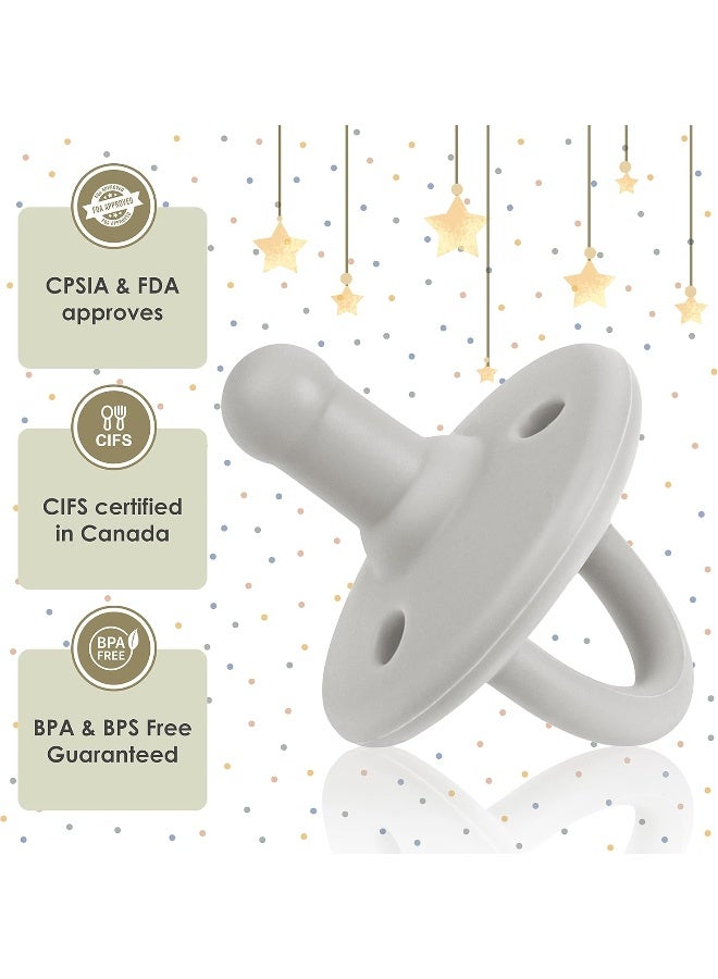 Sweet Child Pacifiers 0-18 Months, Set of 6 Ultra-Light Silicone Binkies with Collapsible Handle & 3 Air Holes for Added Safety, Best Newborn Pacifiers for Baby Boys Or Girls - Image 5