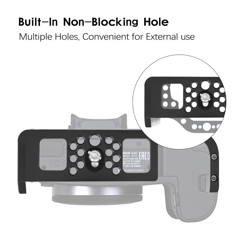 FUGASUN EOS R Camera Cage, EOS R Cage for Canon EOS R Camera Case Camera Rig Cold Shoe - Image 5