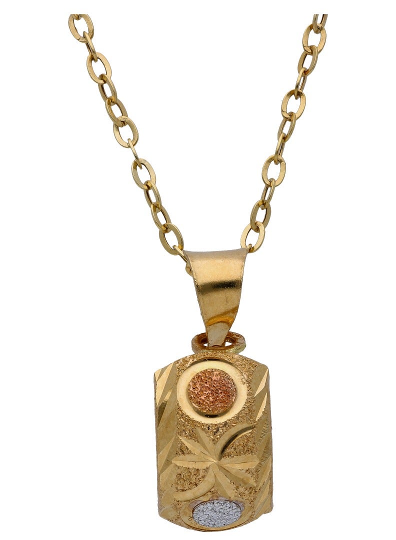 FK Jewellers Gold Rectangle Shaped Pendant Set 18KT  - Image 2
