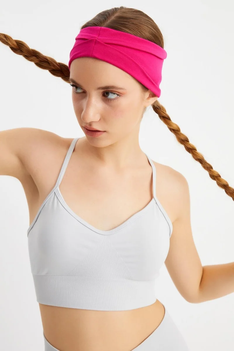 Butikgiz Fuchsia Women's Double Sided Use Alternative, Cotton Combed, Non-Slip, Lightweight, Sports Hair Band Bandana