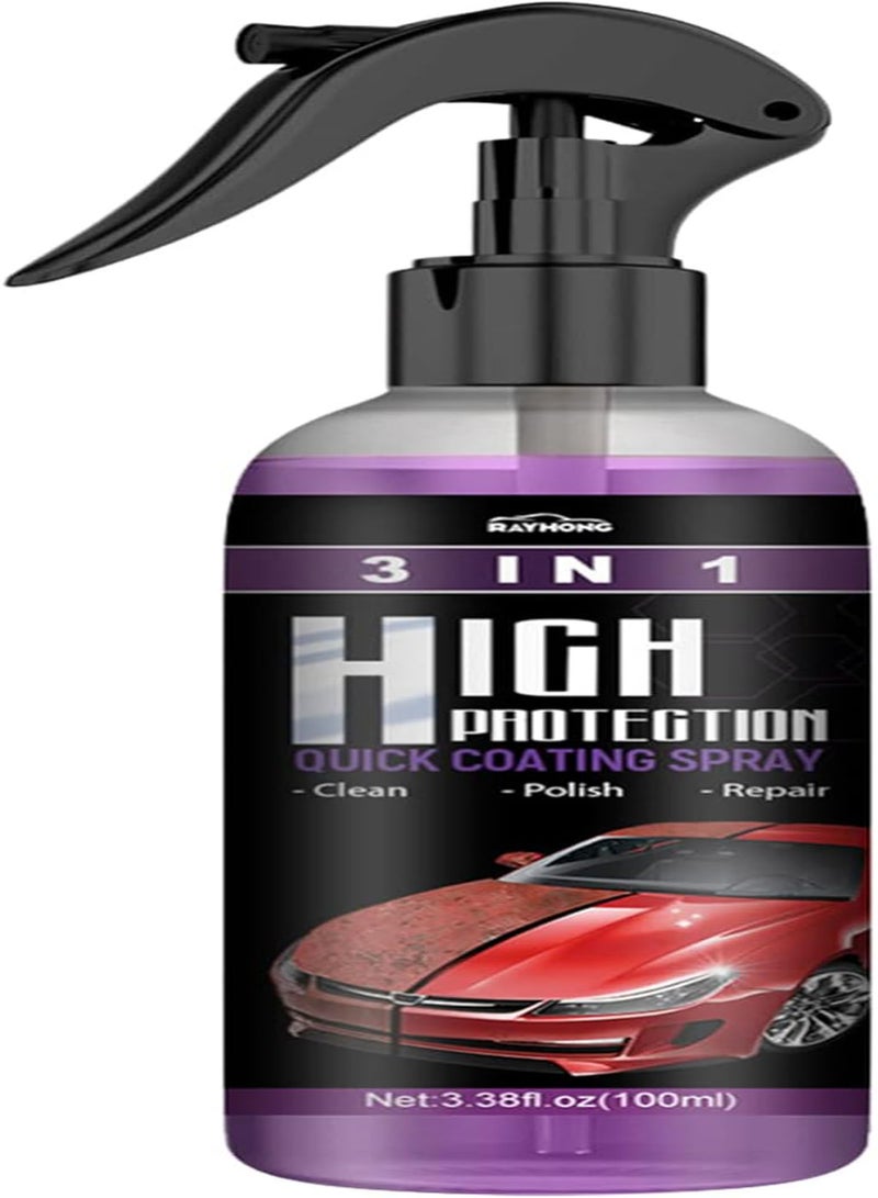 GGOOT Quick Car Coating Spray 3 In 1 Ceramic Car Coating Spray High Protection Car Shield Coating, Car Wax Polish Spray, Car Nano Cleaner, Car Exterior Restorer & Parts Refurbish Agent (100ML) - Image 1