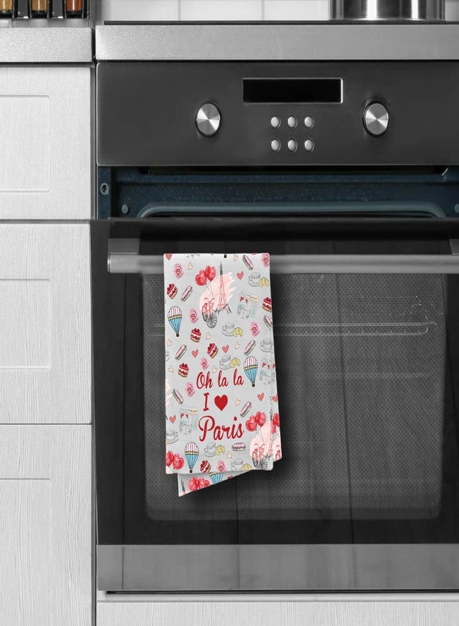 PXTIDY Paris Kitchen Towel Paris Housewarming Paris Souvenirs Gift Eiffel Tower France Paris Tea Dish Towel (Oh la la I Love Paris Towel) - Image 3