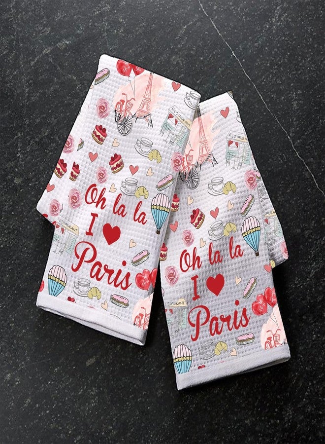 PXTIDY Paris Kitchen Towel Paris Housewarming Paris Souvenirs Gift Eiffel Tower France Paris Tea Dish Towel (Oh la la I Love Paris Towel) - Image 4