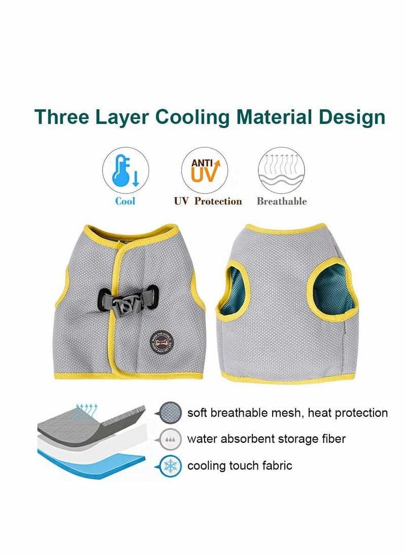 SYOSI حزام الكلب، سترة تبريد الكلب، سترة تبريد قابلة للتنفس للحيوانات الأليفة للتدريب الخارجي والمشي والتسلق، سترة تبريد صيفية للكلاب الصغيرة والمتوسطة، شبكية قابلة للتعديل للتدريب الخارجي والمشي (م) - Image 3