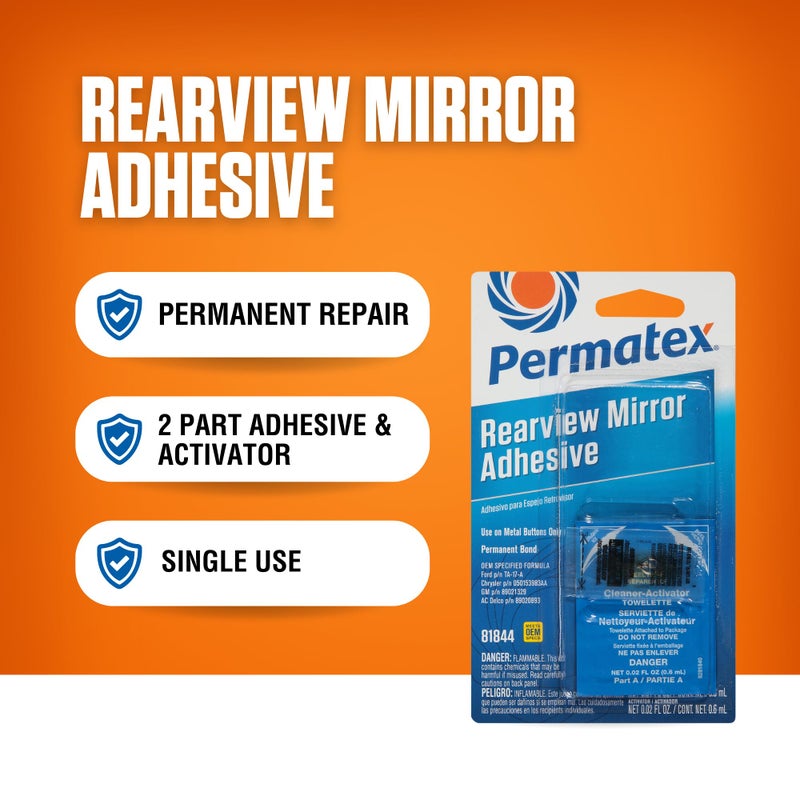 Permatex Rearview Mirror Adhesive, Adhesive .3ml/Primer .6ml (81844) - Image 4