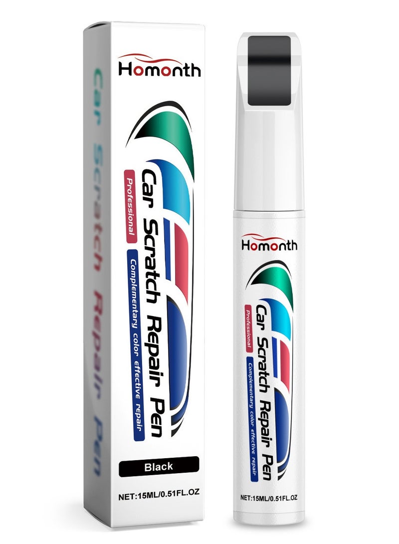 Touch Up Paint for Cars, Automotive Paint, 2 in 1 Car Touch Up Paint Erase Car Scratches Pen for Vehicles, Quick & Easy to Repair Universal Car Paint (Black)