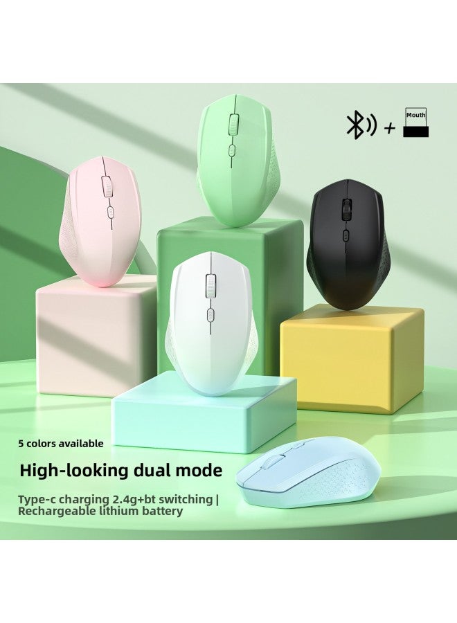 Loquat Direct Charging Wireless Mouse Mute Bluetooth 2.4G Dual-mode For Apple For Huawei Notes-Color:Charging Dual-mode Black (2.4G Bluetooth) - Image 2