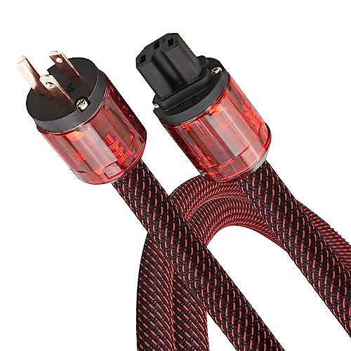 VIBORG Audiocrast HiFi Power Cable, 10AWG, 4.9ft, 125V 15A, Φ17MM, Audiophile Power Cord, Braided Sleeve, OFC Pure Copper Conductor+Shielding, US+IEC C15 Power Plug - Image 1