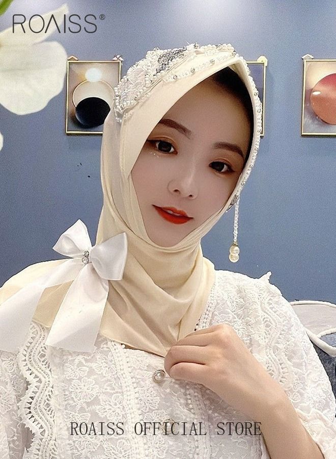 رويس عمامة صناعة ثقيلة قبعة بريم كريستال الزركون القوس الديكور بسيط وعصري  - Image 5