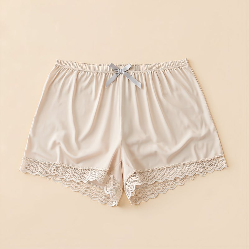 Women Ice Silk Safety Shorts Breathable Lace Trim Anti Chafe Underwear 80-125lbs - Image 3