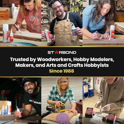 STARBOND Black Medium-Thick CA Glue, Premium Cyanoacrylate Super Glue, Knot Filler 500 CPS Viscosity, for Woodworking, Woodturning, Carpentry, Guitar, RC, Hobby, 2oz - Image 4