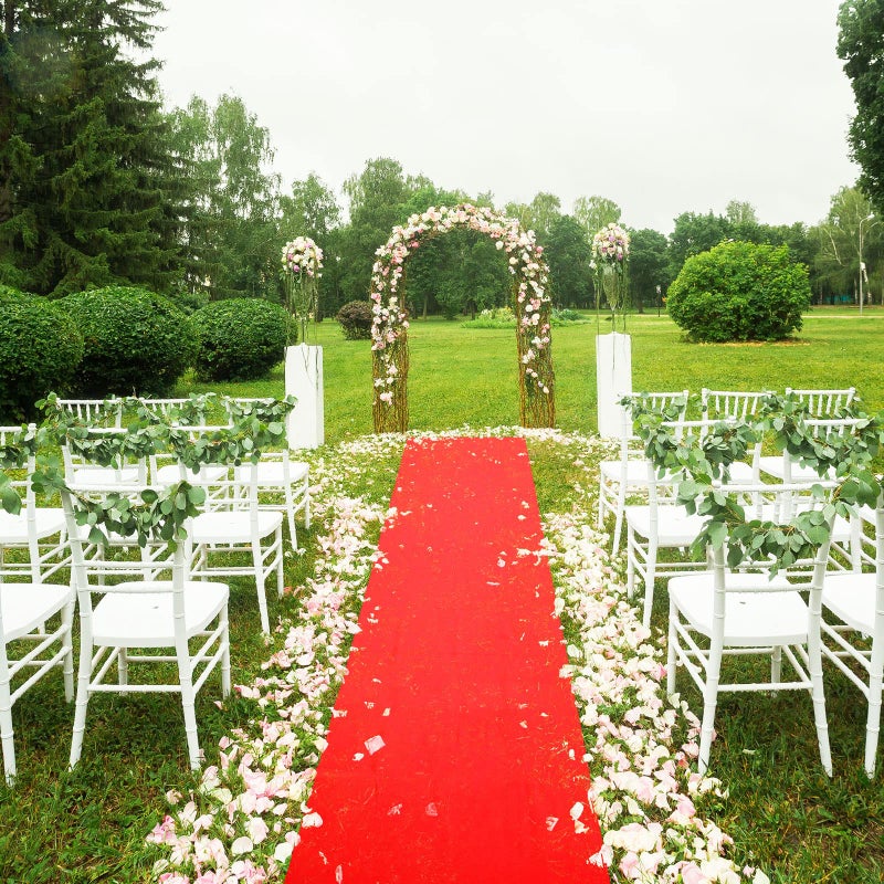 Shappy Shappy Red Carpet Runner Rug for Party 55gsm Thickness with 1 Piece Carpet Tape for Wedding Christmas Xmas Thanksgiving Outdoor Accessories  Wedding Party Hallway Rug(4 x 16.4 Feet)  - Image 4