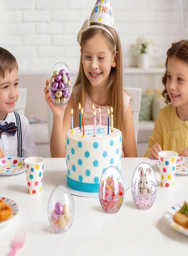 HEALEEP Clear Plastic Candy Boxes, 4Pcs Transparent Easter Treat Storage Eggs, 4.7x3.5In Fillable Easter Basket Decor for Party Favors Wedding Baby Shower - Image 5