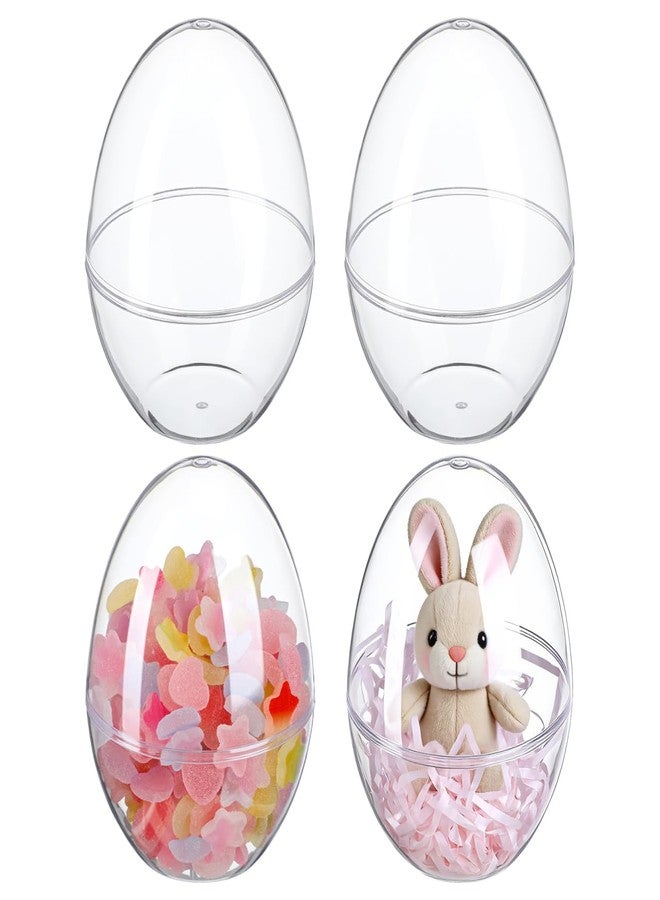 HEALEEP Clear Plastic Candy Boxes, 4Pcs Transparent Easter Treat Storage Eggs, 4.7x3.5In Fillable Easter Basket Decor for Party Favors Wedding Baby Shower - Image 1