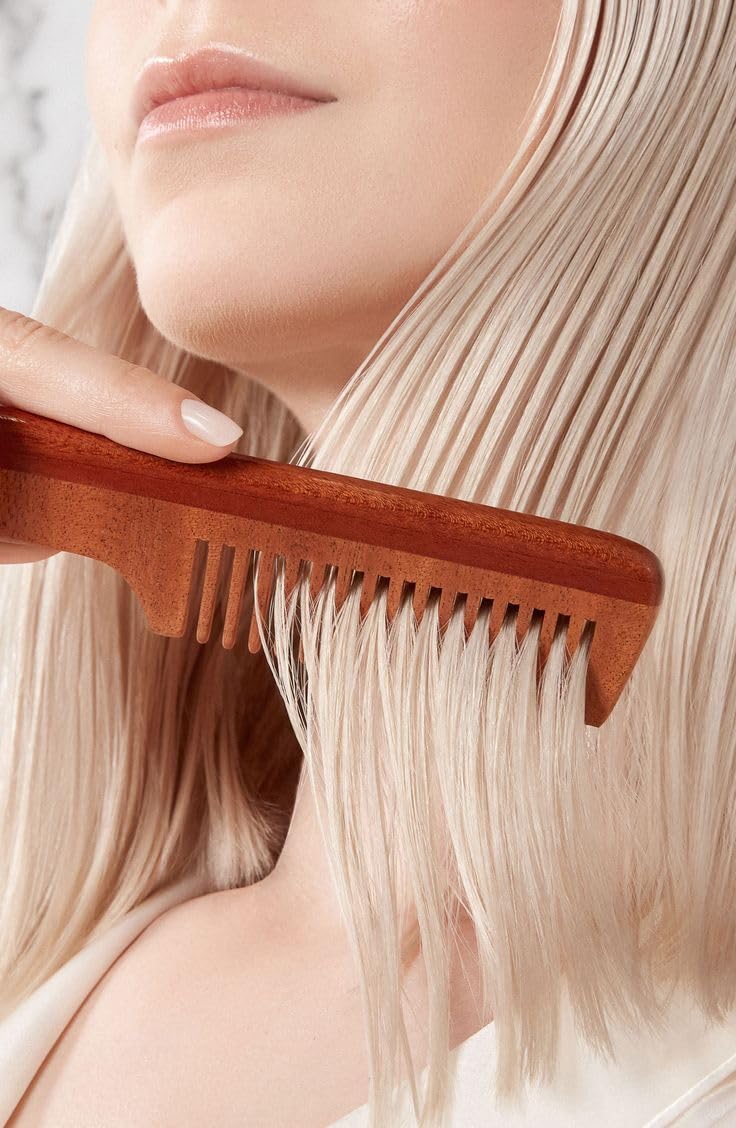 Faigy Kacchi Neem Neem Wooden Comb Set for Women & Men | Wooden combs combo Hair Comb Set | Kachi neem comb for Women for Hair Growth | Dandruff remover comb Neem Wood Kangi for Hair Growth, Detangling & Hair fall control (Pack of 3) - Image 3