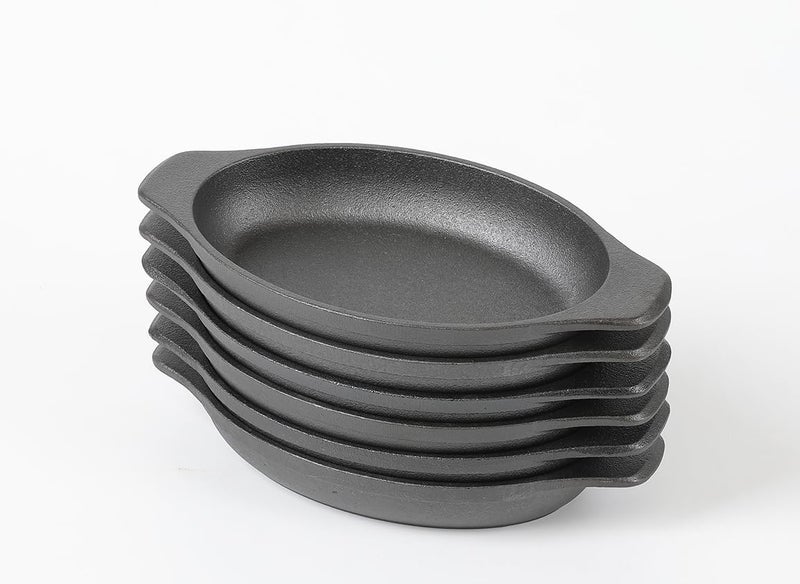 HAWOK HAWOK Cast Iron Oval Mini Server 12oz Set of 6 