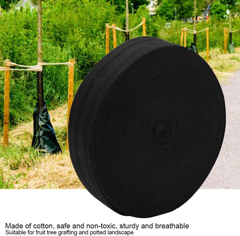 كلاراكو ضمادة للأشجار، شريط لفّ للأشجار من القطن، حزام ربط، أداة تطعيم أشجار البونساي للحديقة (4 سم - أسود) - Image 2