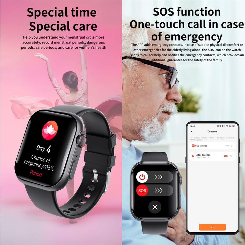 2024 New F59 Smart Watch for Men Women(Answer/Make Call), Bluetooth Fitness Tracker with Heart Rate, Blood Oxygen Monitor, Sleep Monitor, IP67 Waterproof 2.1'' HD Pixel watch Per iOS & Android Phone - Image 5