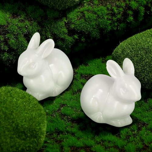 PEUTIER 2pcs Ceramic Toilet Bolt Covers, Rabbit Shaped Toilet Bolt Covers Toilet Screw Cover Caps Toilet Knob Caps Decorative for Bathroom Toilet Parts Decoration - Image 4