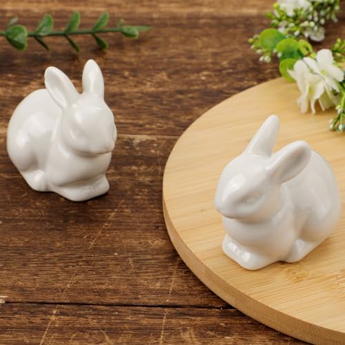 PEUTIER 2pcs Ceramic Toilet Bolt Covers, Rabbit Shaped Toilet Bolt Covers Toilet Screw Cover Caps Toilet Knob Caps Decorative for Bathroom Toilet Parts Decoration - Image 3