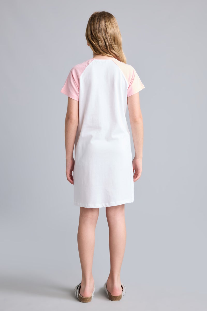 DeFacto Beige Girl Printed Short Sleeve Dress Casual - Image 5