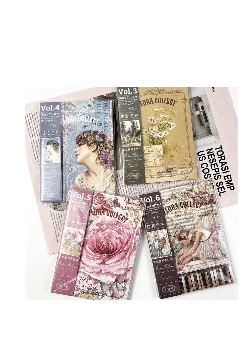 Excefore Vintage Aesthetic Scrapbook Paper, 160 Pcs Vintage Scrapbook Paper Supplies, for DIY Bullet Planners, Junk Art Collage Album Frames - Image 3