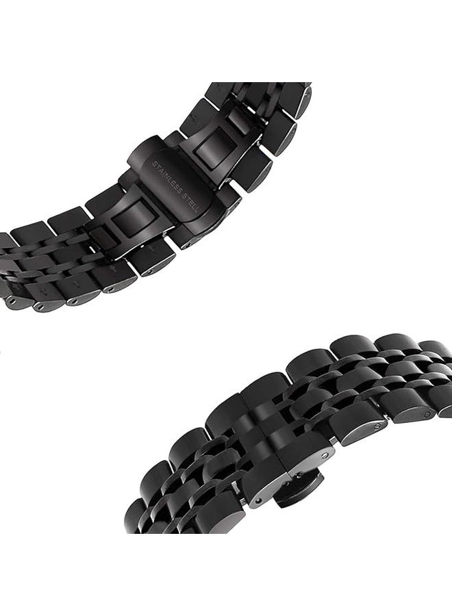 ELTRAZONE 22mm Black Stainless Steel Replacement Strap – Metal Band for Huawei Watch GT2, GT, GT2 Pro, GT 2e, and Honor Magic 2  - Image 3