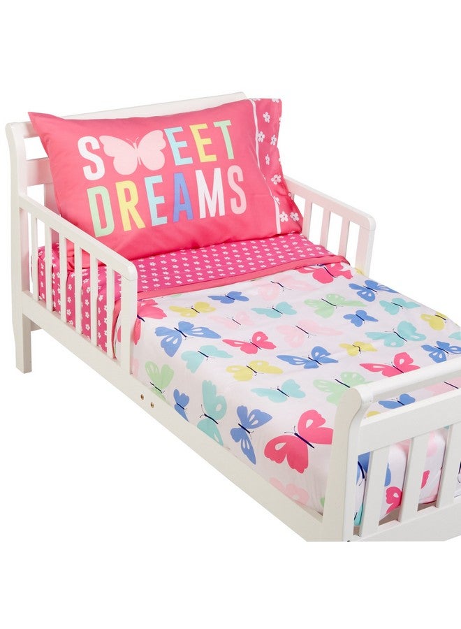 Carter's 4-Piece Toddler Set, Pink/White Butterflies, 52" x 28" - Image 2