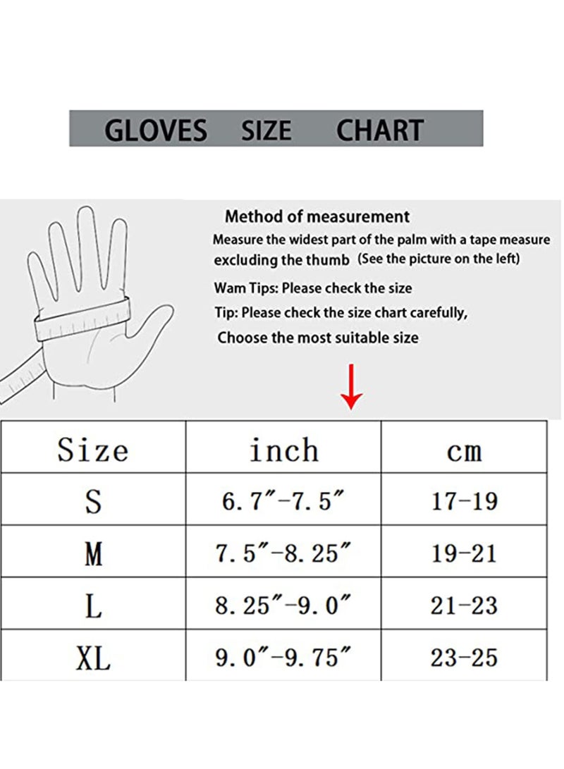 Excefore Winter Warm Gloves Men Women Cycling Windproof and Waterproof Pu Leather Touchscreen Cold Weather Driving Gloves, Size: M  - Image 4