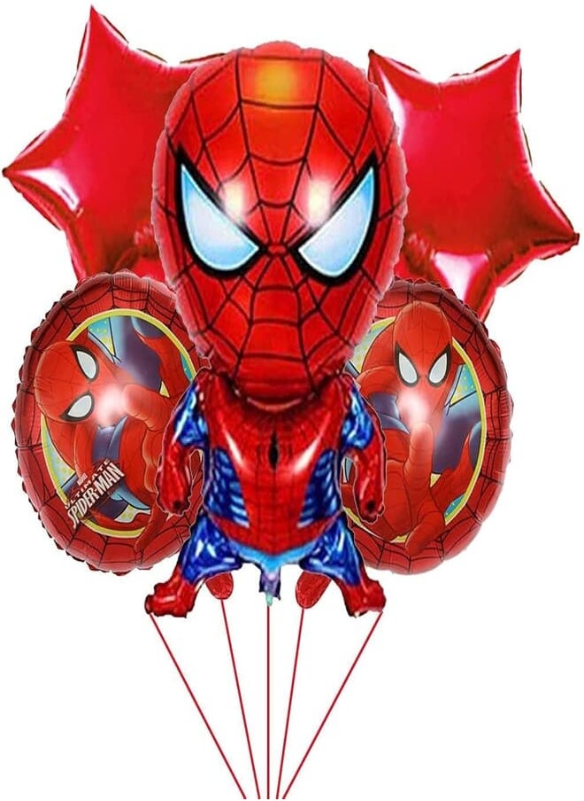 Secret - Secret Kid's Superhero Spiderman Foil Balloons - 5 Pieces - Image 1