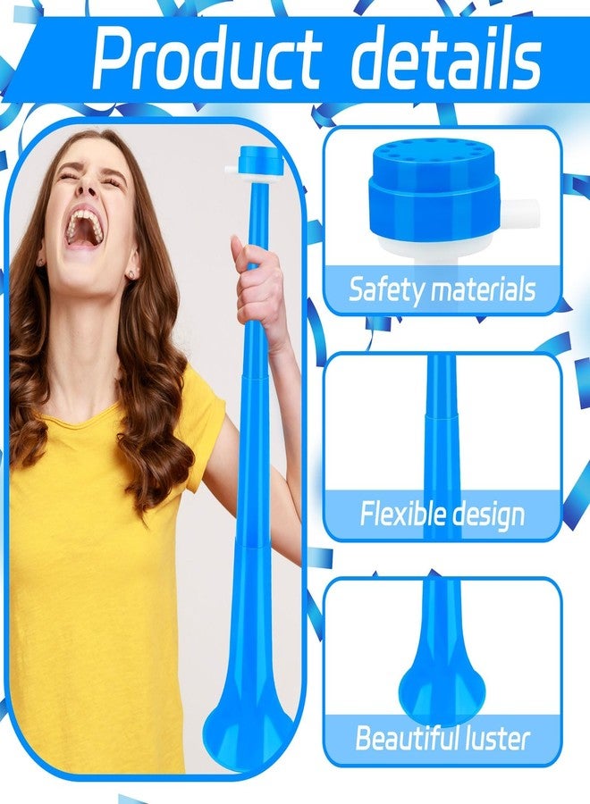 Denylo pro Collapsible Stadium Horn 24 Inch Vuvuzela Plastic Trumpet Horn Blue Blow Horn Loud Sound Soccer Horn Noisemakers for Sporting Events Graduation Games School Party Supplies - Image 3