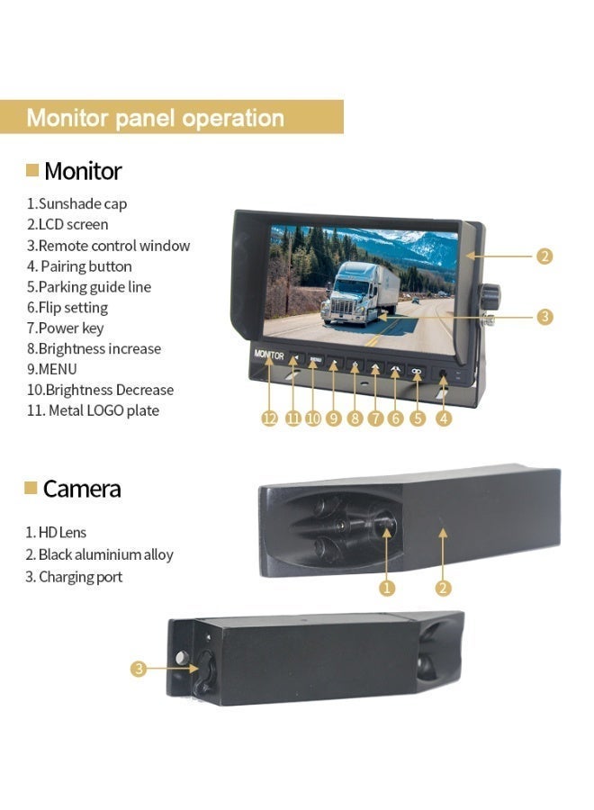 HD 1080P Forklift IR Laser Camera System Fork Magnetic Mounted Forklift Wireless WIFI Camera Safety Forklift Monitor System - Image 4