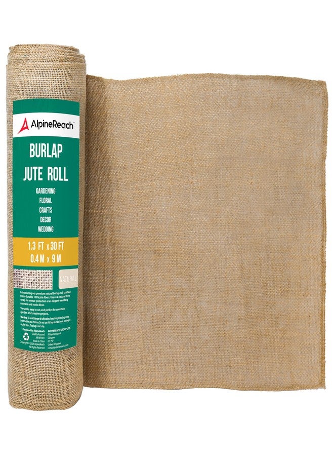 AlpineReach Gardening Burlap Fabric Roll 1.3ft x 30ft - Multipurpose Natural Burlap Fabric, High Density Jute Fiber Material for Decorations, Center Pieces for Home, Rustic Party Décor - Image 1