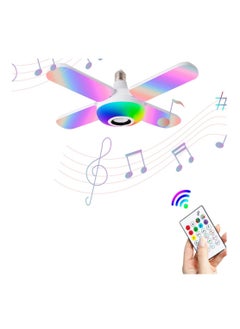 Generic 50W Clover Design 4 Wings Foldable Smart Bluetooth Connected LED Bulb Multicolor Music Lamp E27  - Image 2