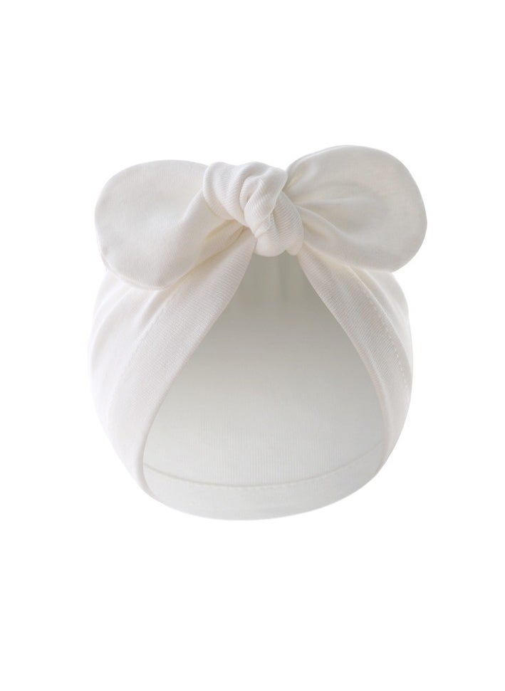 Generic Cute Baby Bowknot Cap  Beanie White For 6 Month to 24 Month Baby  - Image 1