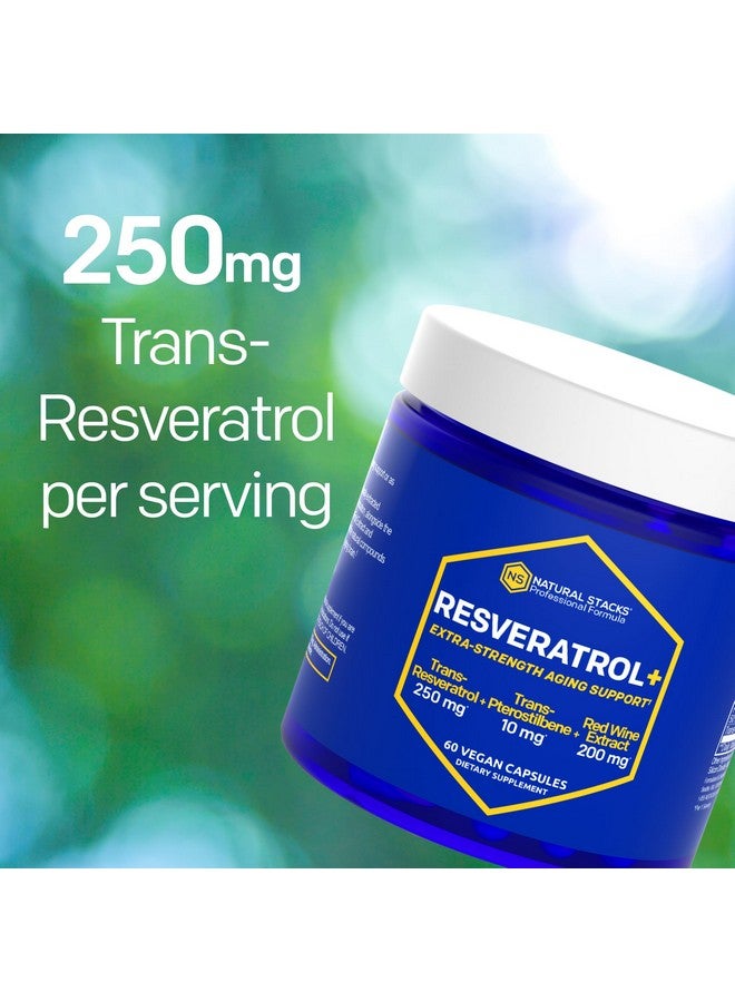 Natural Stacks Resveratrol Supplement - 250mg Trans-Resveratrol & 10mg Trans-Pterostilbene - Antioxidants Supplement with 200mg Red Wine Extract - Extra Strength Aging Support - 60 Japanese Knotweed Capsules - Image 3