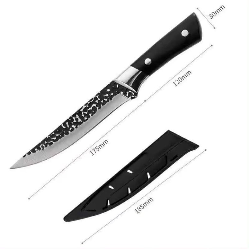 Captoola سكين تقطيع يابانية مصنوعة يدويًا من الفولاذ المقاوم للصدأ بطول 67 بوصة سكين عظام سكين فيليه سكين جزار سكين إزالة العظام للحوم مع مقبض ABS مجموعة من 1 أسود - Image 2