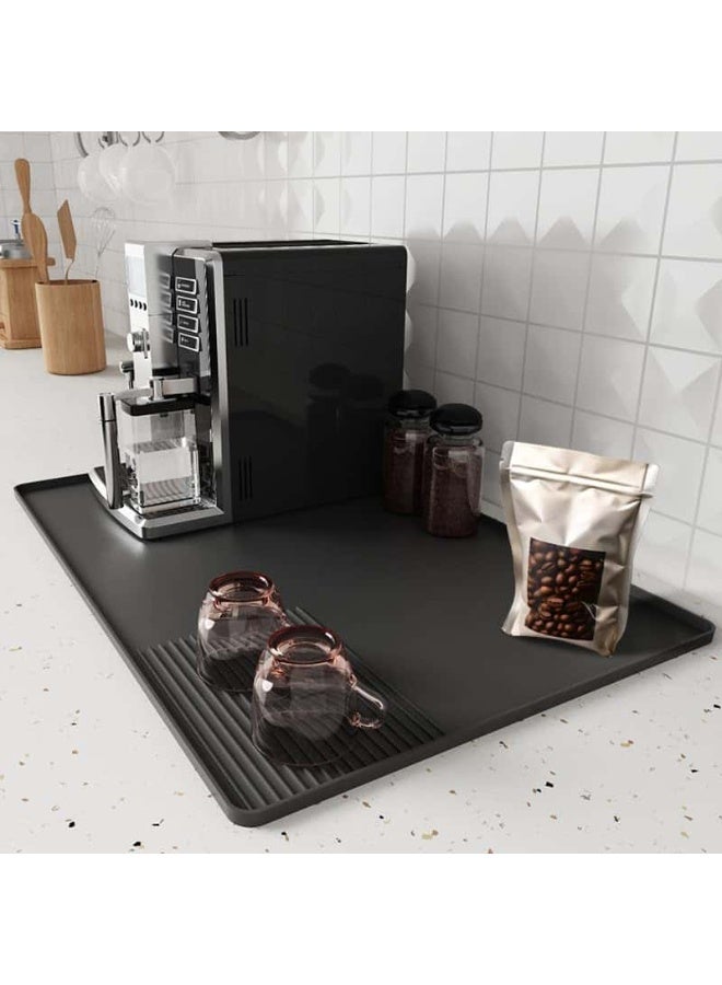 Anmi Coffee Mat, Coffee Maker Mat for Kitchen Counter with Tamping Mat, 40x60cm Silicone Coffee Bar Pad, Anti-Slip, Heat Resistant Pad for Espresso Machines, Dinner Plates, Ice Cream Machines - Image 4