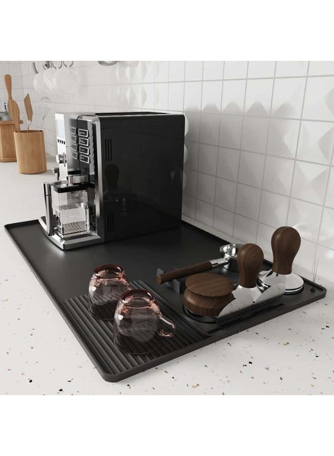 Anmi Coffee Mat, Coffee Maker Mat for Kitchen Counter with Tamping Mat, 40x60cm Silicone Coffee Bar Pad, Anti-Slip, Heat Resistant Pad for Espresso Machines, Dinner Plates, Ice Cream Machines - Image 1