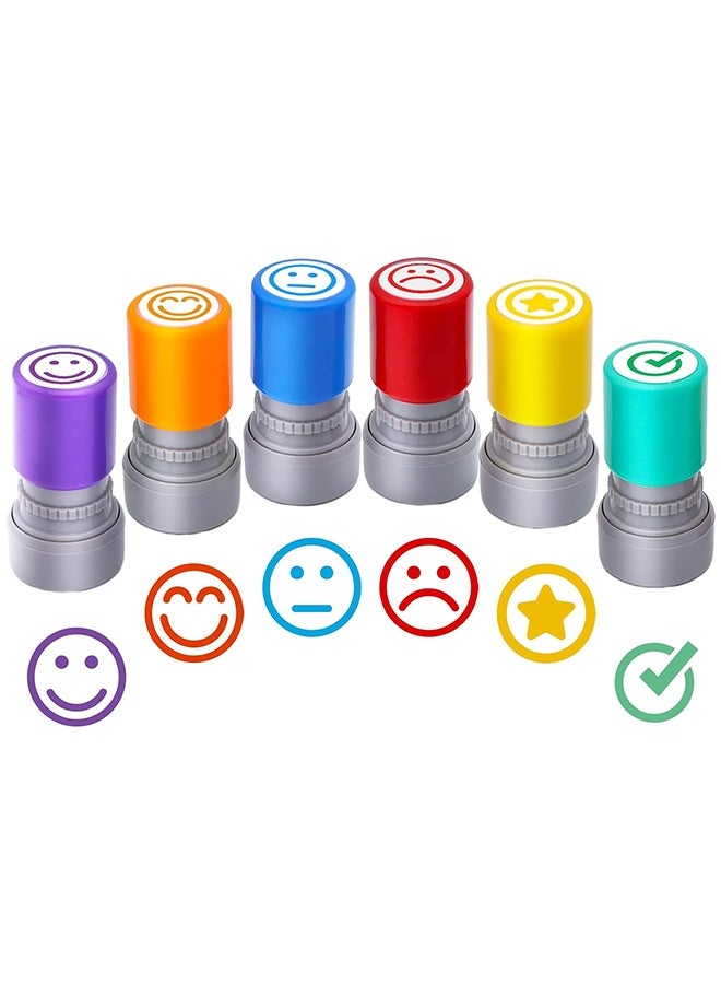 مجموعة من طوابع التقييم المكونة من 6 قطع - طوابع المعلم للفصول الدراسية، طوابع المعلم للتقييم، طوابع المعلم ذاتية الحبر، هدايا المعلم - Image 1